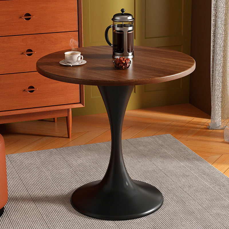 Modern Minimalist Tulip-Shaped Round MDF Carbon Steel Coffee Table 1-Tier For Living Room