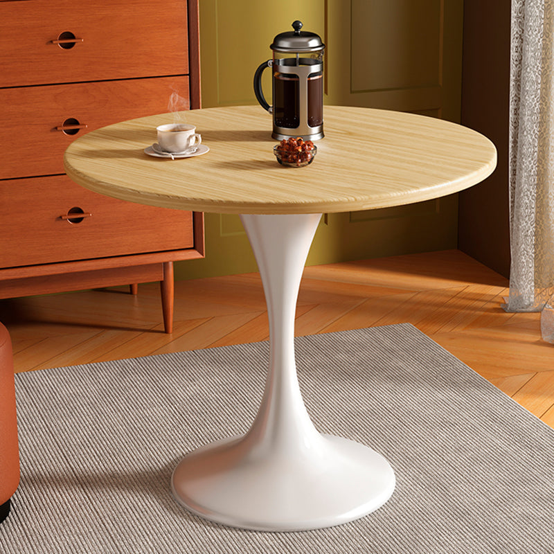 Modern Minimalist Tulip-Shaped Round MDF Carbon Steel Coffee Table 1-Tier For Living Room