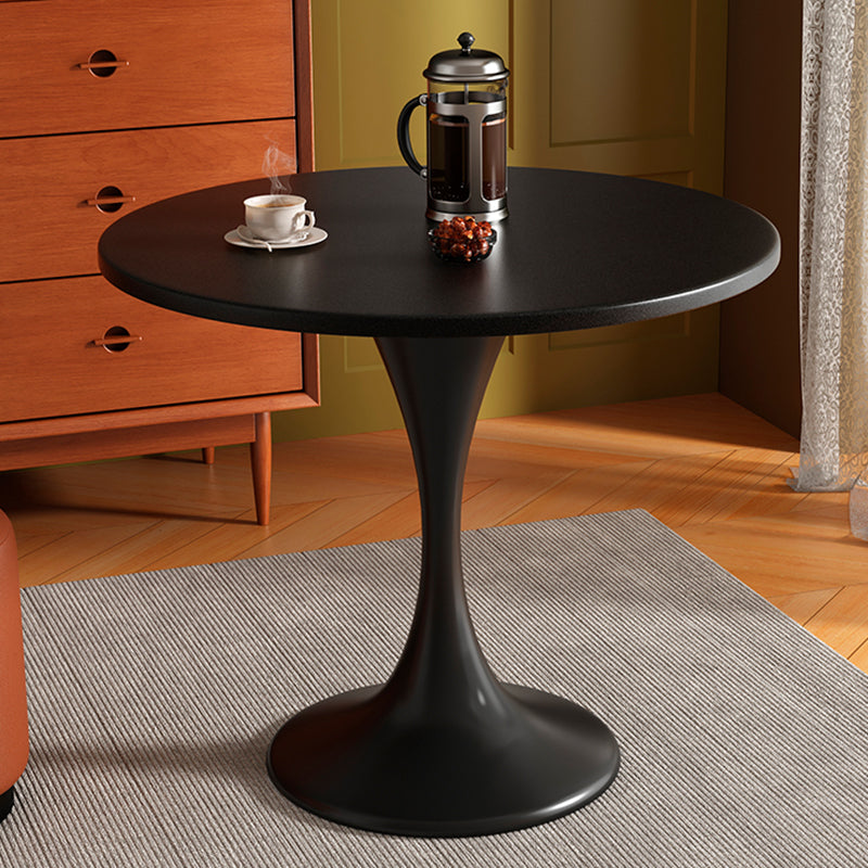 Modern Minimalist Tulip-Shaped Round MDF Carbon Steel Coffee Table 1-Tier For Living Room