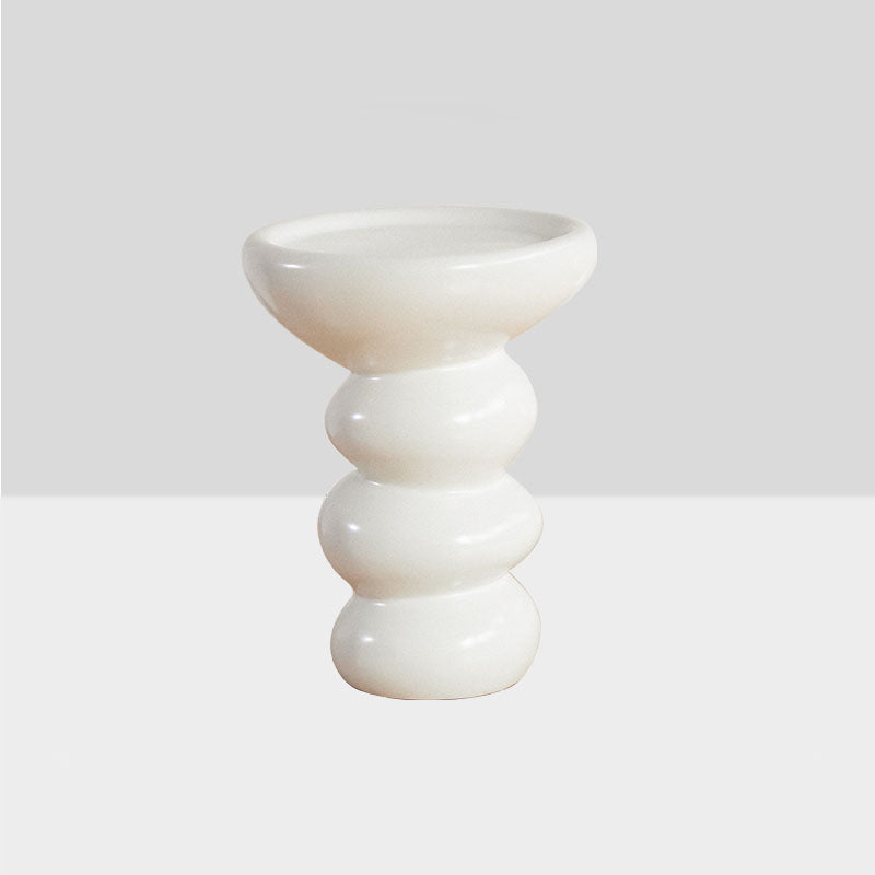 Modern Simplicity Round Fiberglass End Table 1-Tier For Living Room