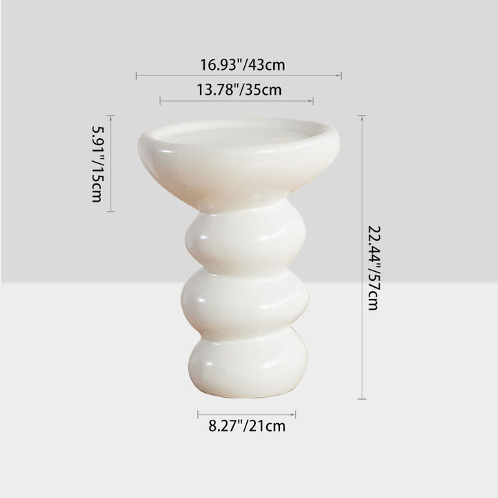 Table d'appoint ronde en fibre de verre au design moderne et simple, à 1 niveau, pour salon 