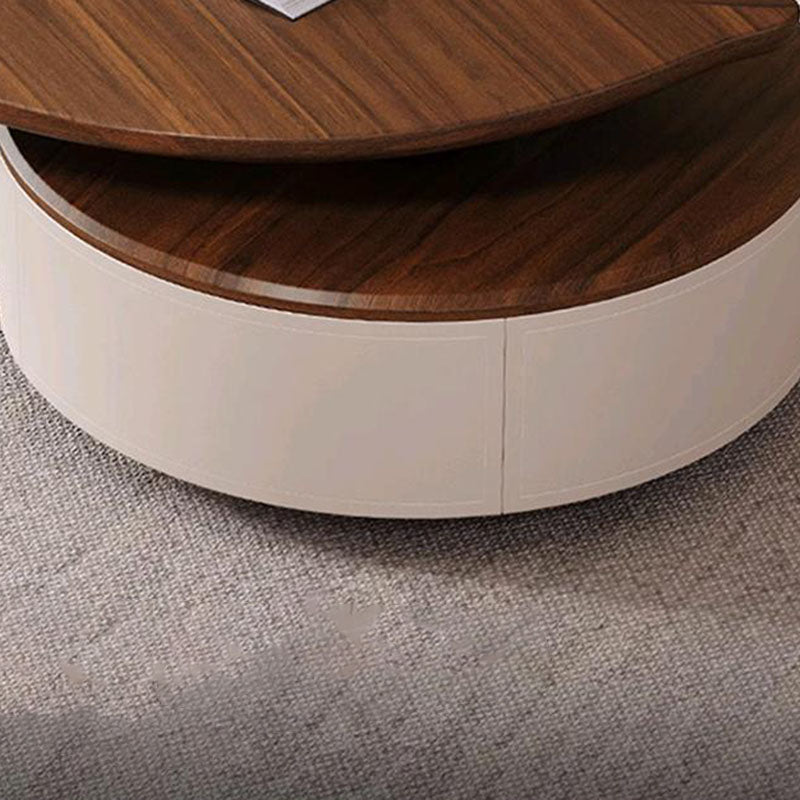 Modern Minimalist Leaf Design Stainless Steel Solid Wood Plywood Particleboard Coffee Table 1-Drawer 2-Tier For Living Room