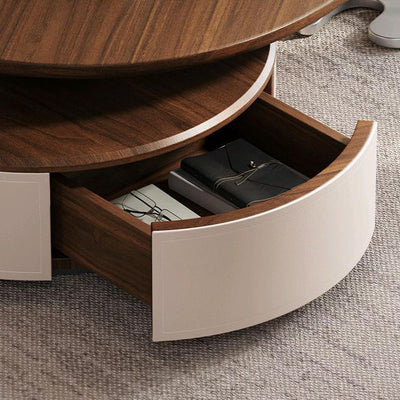 Modern Minimalist Leaf Design Stainless Steel Solid Wood Plywood Particleboard Coffee Table 1-Drawer 2-Tier For Living Room