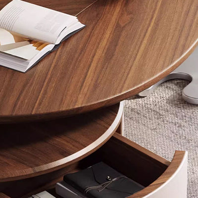 Modern Minimalist Leaf Design Stainless Steel Solid Wood Plywood Particleboard Coffee Table 1-Drawer 2-Tier For Living Room