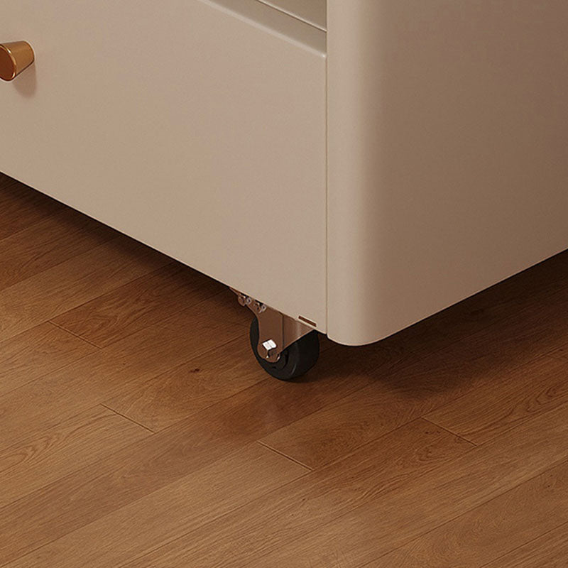 Modern Minimalist Rounded-Edge Solid Wood Eco Board Folding Movable Coffee Table 1-Drawer 2-Tier For Living Room