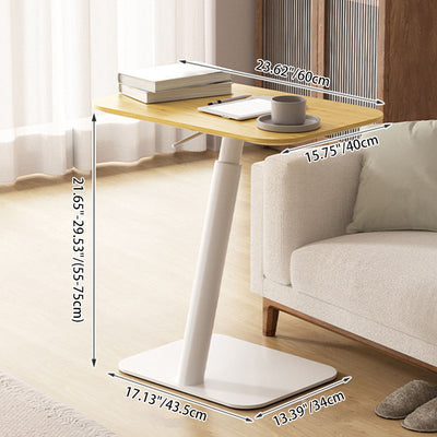 Modern Simplicity Square Rectangular Round Bamboo Carbon Steel End Table 1-Tier For Living Room