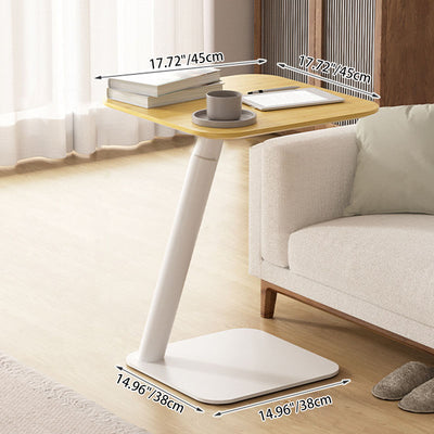 Modern Simplicity Square Rectangular Round Bamboo Carbon Steel End Table 1-Tier For Living Room