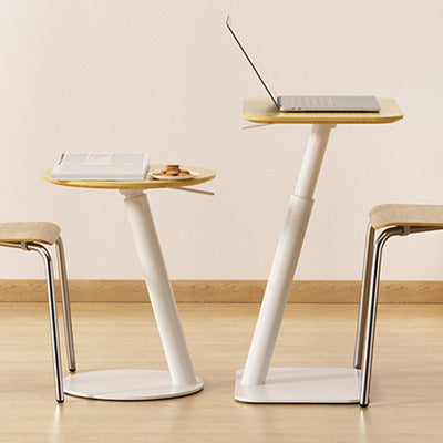 Modern Simplicity Square Rectangular Round Bamboo Carbon Steel End Table 1-Tier For Living Room