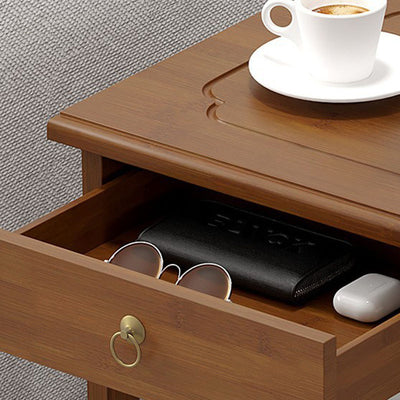 Contemporary Retro Square Nan Bamboo MDF End Table 2/3-Tier For Living Room