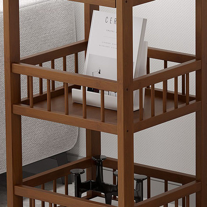 Contemporary Retro Square Nan Bamboo MDF End Table 2/3-Tier For Living Room