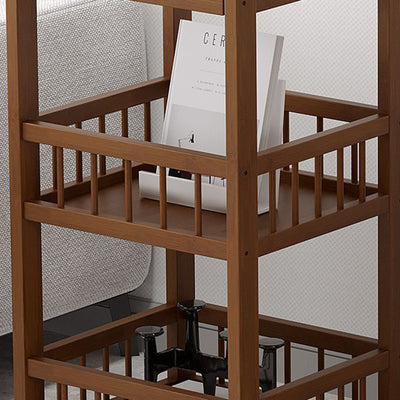 Contemporary Retro Square Nan Bamboo MDF End Table 2/3-Tier For Living Room