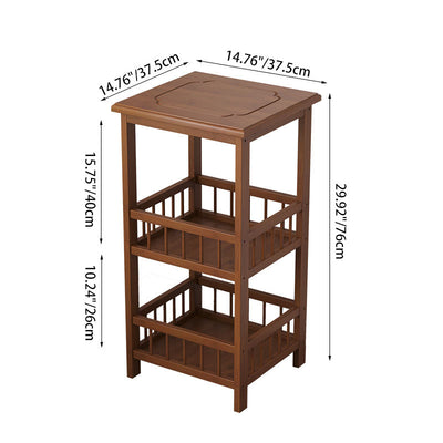 Contemporary Retro Square Nan Bamboo MDF End Table 2/3-Tier For Living Room