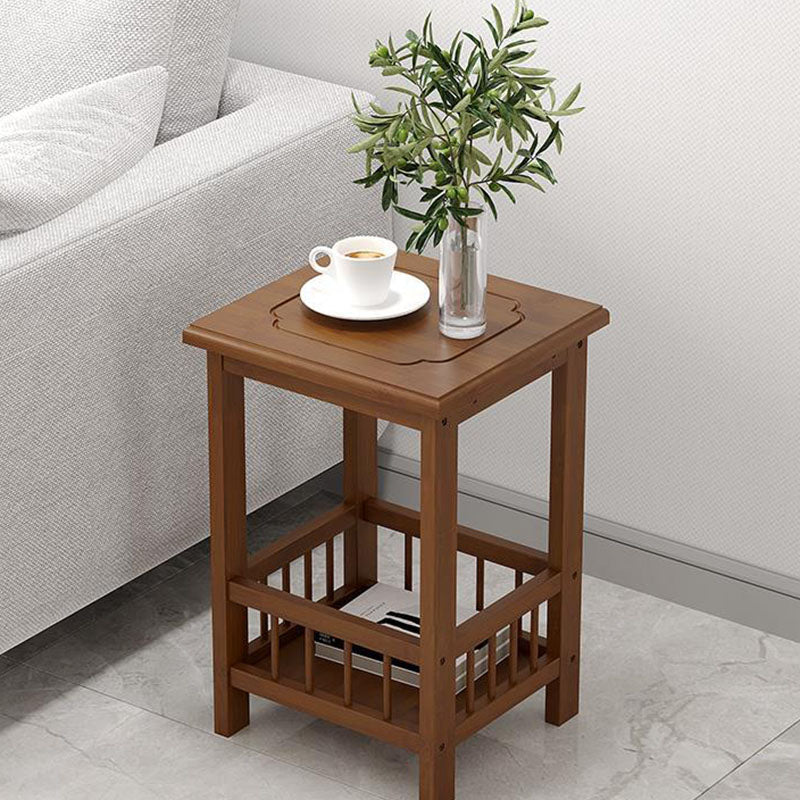 Contemporary Retro Square Nan Bamboo MDF End Table 2/3-Tier For Living Room
