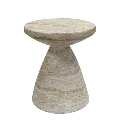 Modern Minimalist Wine Glass Shape Magnesium Oxide Side Table 1-Tier For Living Room