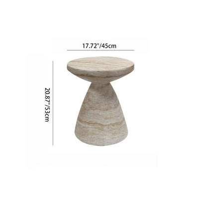 Modern Minimalist Wine Glass Shape Magnesium Oxide Side Table 1-Tier For Living Room