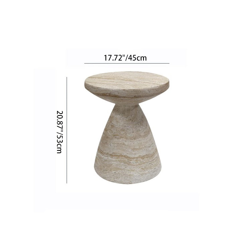 Modern Minimalist Wine Glass Shape Magnesium Oxide Side Table 1-Tier For Living Room