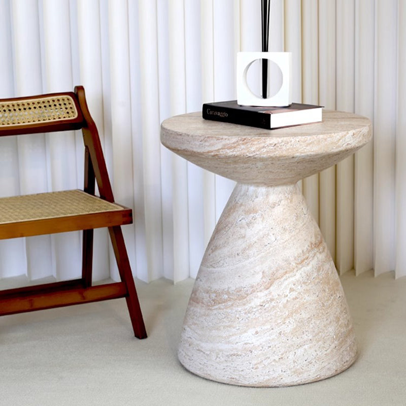 Modern Minimalist Wine Glass Shape Magnesium Oxide Side Table 1-Tier For Living Room