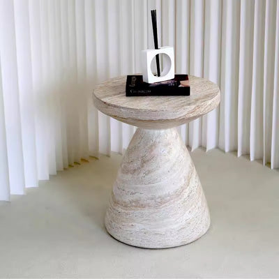 Modern Minimalist Wine Glass Shape Magnesium Oxide Side Table 1-Tier For Living Room