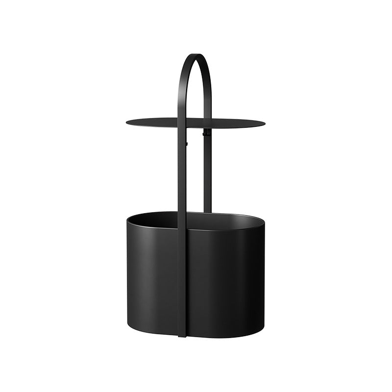 Modern Minimalist Oval Wrought Iron End Table 2-Tier For Living Room & Bedroom