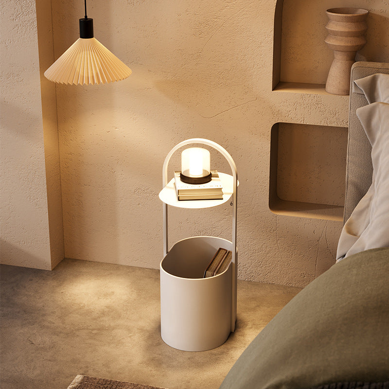 Modern Minimalist Oval Wrought Iron End Table 2-Tier For Living Room & Bedroom