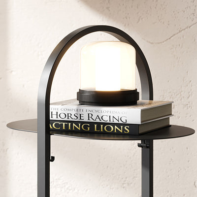 Modern Minimalist Oval Wrought Iron End Table 2-Tier For Living Room & Bedroom