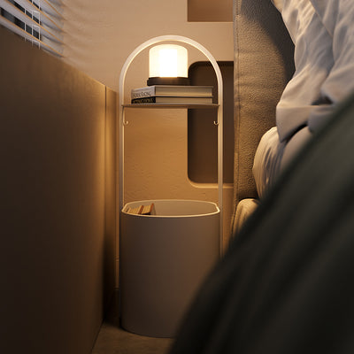 Modern Minimalist Oval Wrought Iron End Table 2-Tier For Living Room & Bedroom