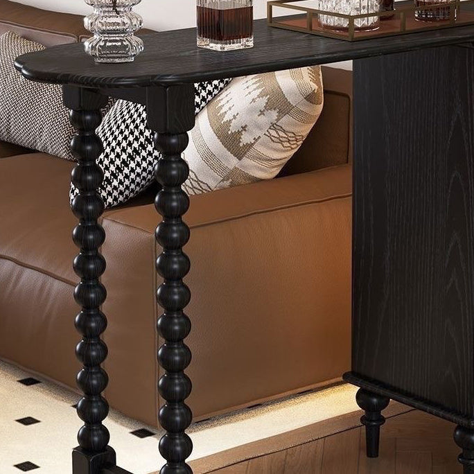 Table de bar longue à 4 niveaux en verre arc-en-ciel, en bois massif, avec pieds tournés de style modern mid-century, pour salon 