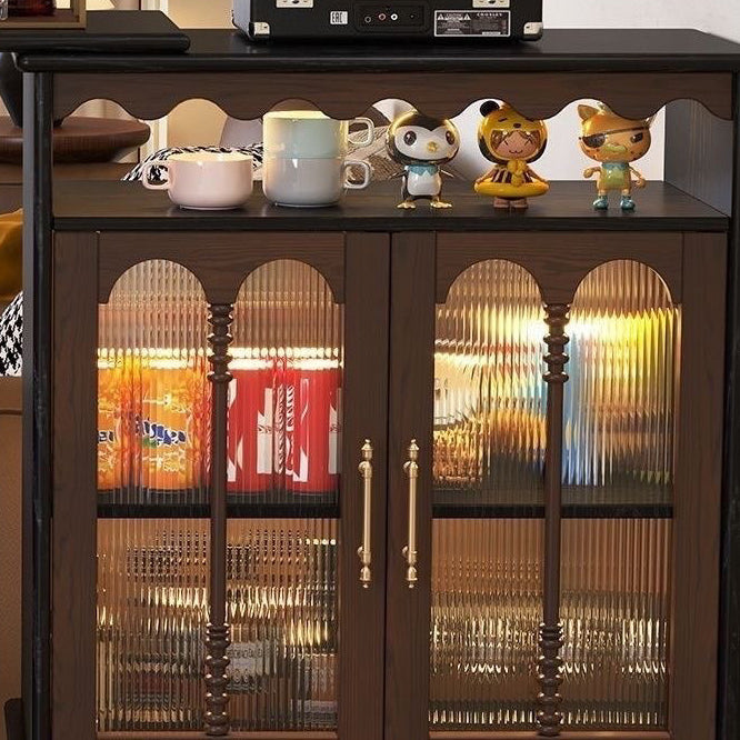 Table de bar longue à 4 niveaux en verre arc-en-ciel, en bois massif, avec pieds tournés de style modern mid-century, pour salon 