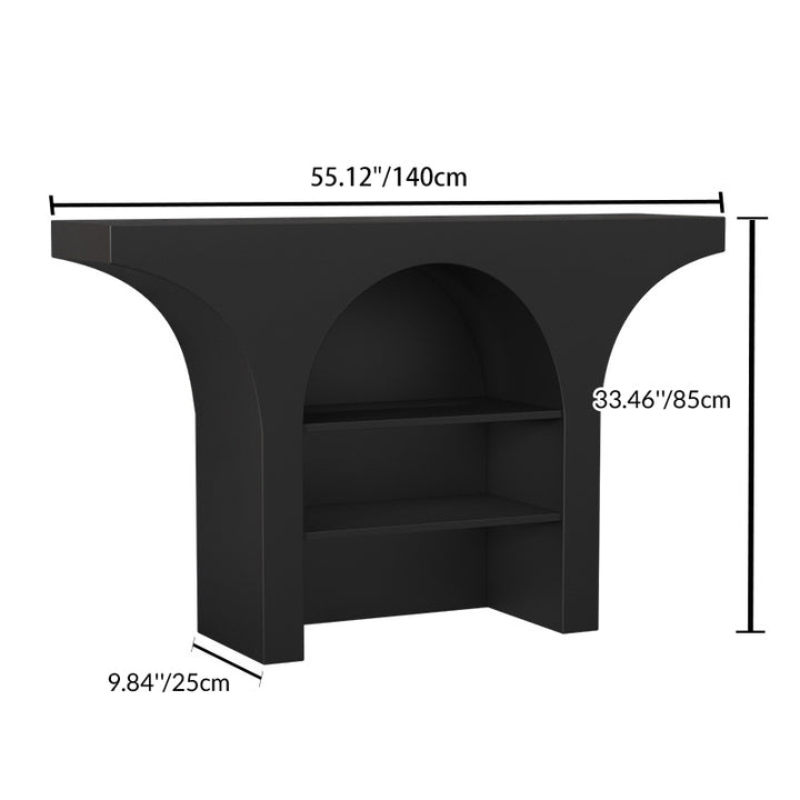 Zeitgenössischer nordischer gebogener Design-Konsolentisch aus Massivholz-Spanplatte mit 3 Ebenen für das Wohnzimmer 