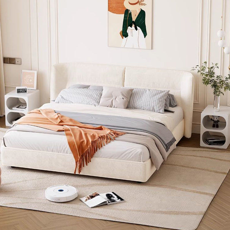 Moderner minimalistischer, abgerundeter, schmaler weißer Nachttisch aus MDF mit offenem Regal, 3-stufig, für das Schlafzimmer 