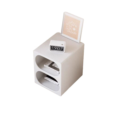 Modern Minimalist Rounded-Edge Design Solid Wood Eco Board Nightstand 3-Tier For Bedroom