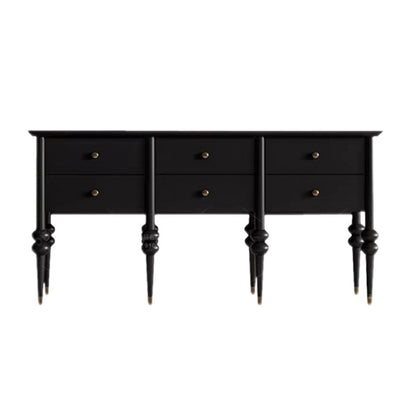 Modern Mid-Century Rectangular Solid Wood Solid Wood Plywood Storage Cabinet 4/6-Drawer For Living Room