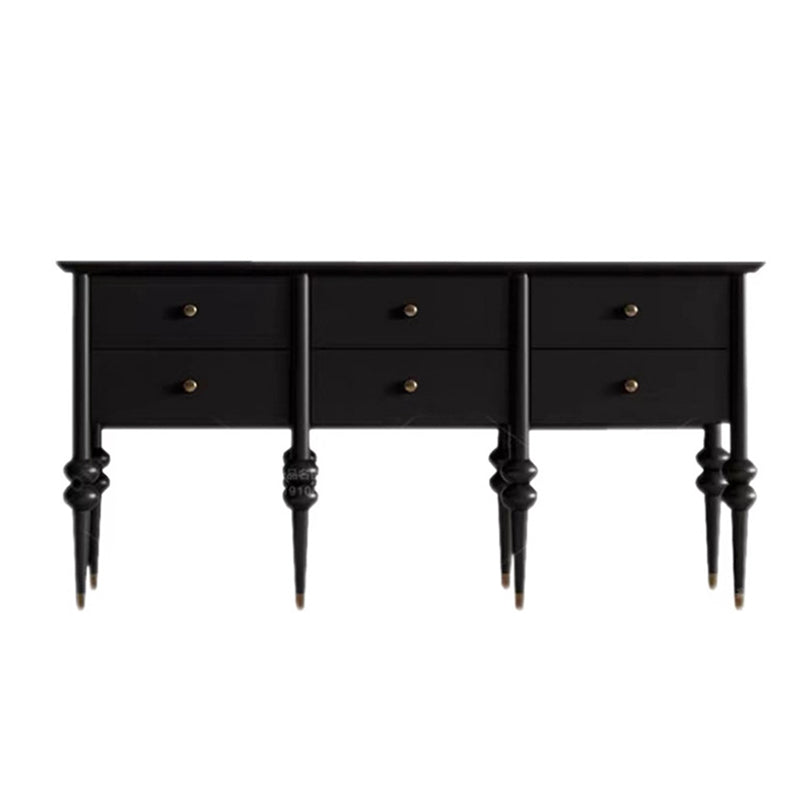 Modern Mid-Century Rectangular Solid Wood Solid Wood Plywood Storage Cabinet 4/6-Drawer For Living Room