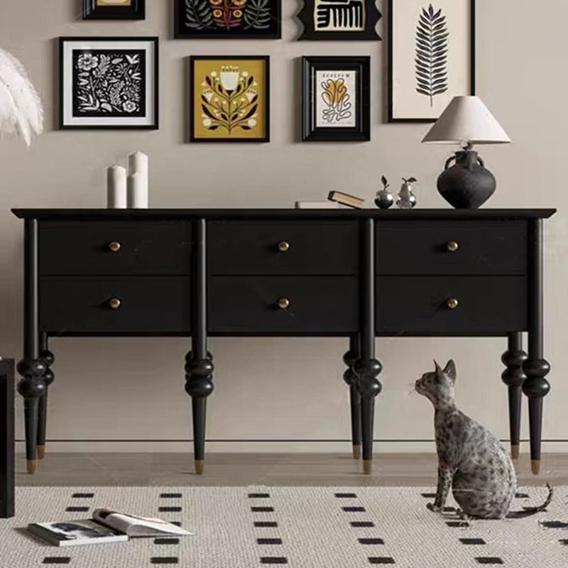 Modern Mid-Century Rectangular Solid Wood Solid Wood Plywood Storage Cabinet 4/6-Drawer For Living Room