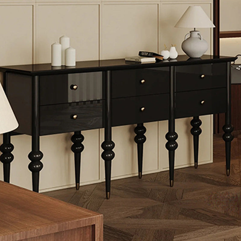 Modern Mid-Century Rectangular Solid Wood Solid Wood Plywood Storage Cabinet 4/6-Drawer For Living Room