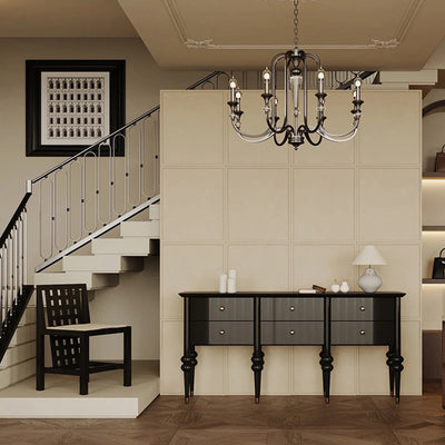 Modern Mid-Century Rectangular Solid Wood Solid Wood Plywood Storage Cabinet 4/6-Drawer For Living Room