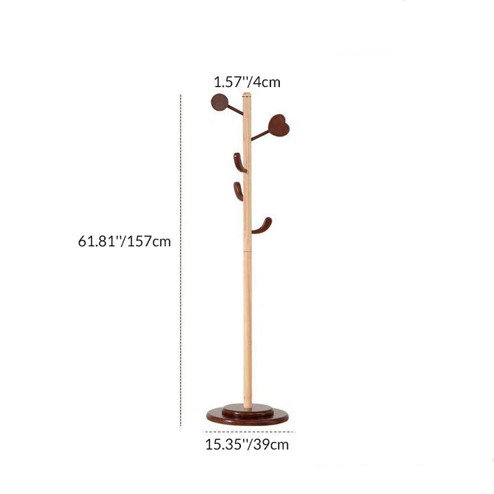 Design minimaliste moderne en forme de bourgeon de cœur d’arbre, porte-manteau en bois massif pour entrée et couloir 