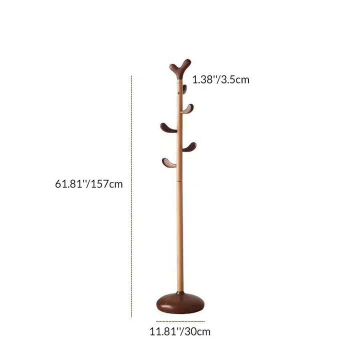 Design minimaliste moderne en forme de bourgeon de cœur d’arbre, porte-manteau en bois massif pour entrée et couloir 
