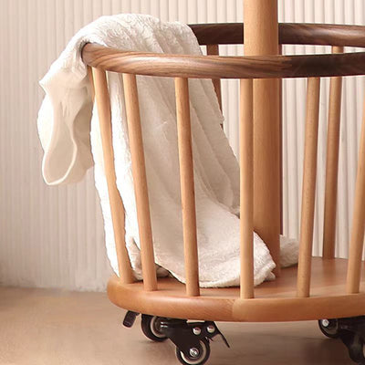 Modern Minimalist Tree Bud Heart Design Solid Wood Movable Hall Tree 1-Storage For Entryway & Hallway