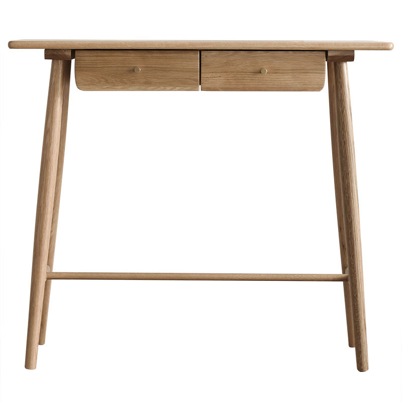 Traditioneller japanischer rechteckiger Konsolentisch aus Massivholz mit abgerundeten Ecken und 1/2 Schublade für Wohnzimmer &amp; Eingang 
