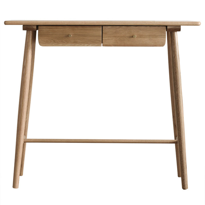 Traditioneller japanischer rechteckiger Konsolentisch aus Massivholz mit abgerundeten Ecken und 1/2 Schublade für Wohnzimmer &amp; Eingang 
