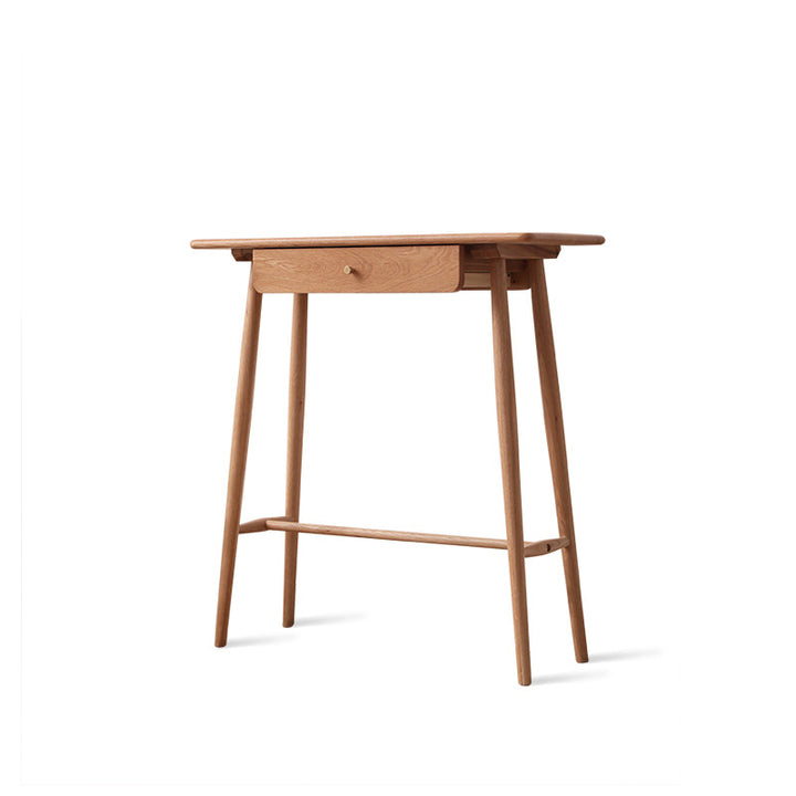 Traditioneller japanischer rechteckiger Konsolentisch aus Massivholz mit abgerundeten Ecken und 1/2 Schublade für Wohnzimmer &amp; Eingang 