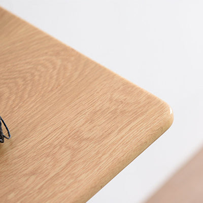 Traditional Japanese Rounded-Corner Rectangular Solid Wood Console Table 1/2-Drawer For Living Room & Entryway