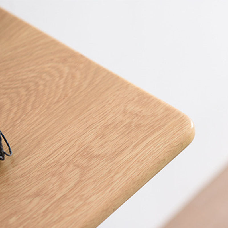 Traditional Japanese Rounded-Corner Rectangular Solid Wood Console Table 1/2-Drawer For Living Room & Entryway