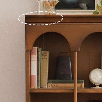 Traditional French Arched Rectangular Solid Wood Display Rack 5-Tier For Living Room