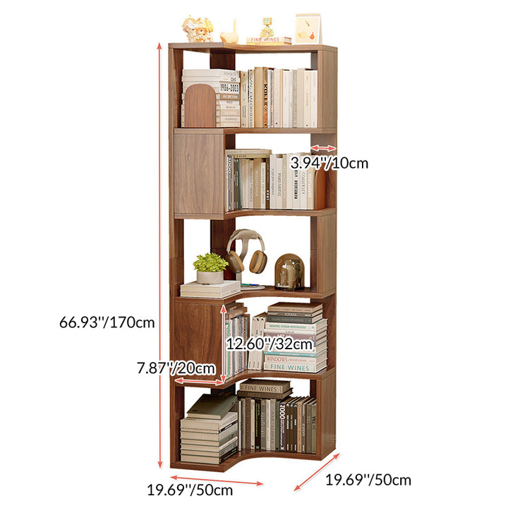 Moderne minimalistische rechteckige MDF-Bücherregale 6-stufig für das Wohnzimmer 