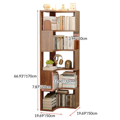 Modern Minimalist Rectangular MDF Bookshelves 6-Tier For Living Room