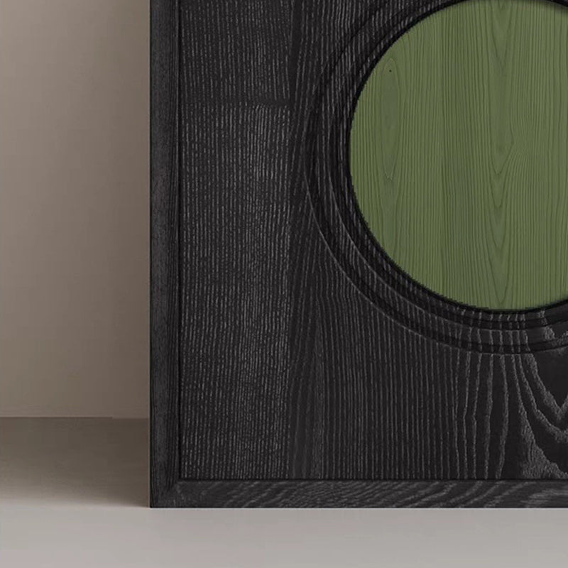 Gabinete de almacenamiento componible cuadrado redondo de madera maciza contemporáneo retro 1-gabinete para sala de estar 