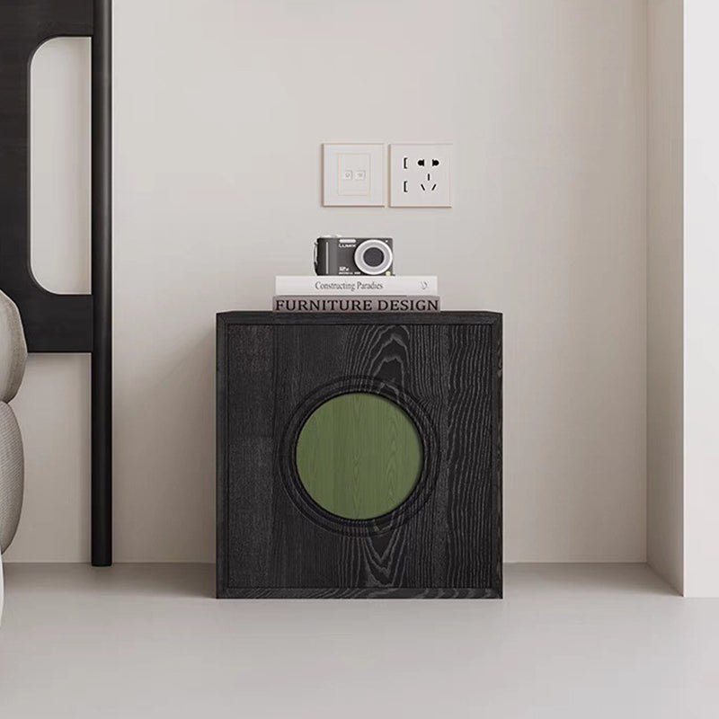 Gabinete de almacenamiento componible cuadrado redondo de madera maciza contemporáneo retro 1-gabinete para sala de estar 