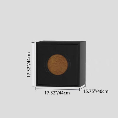 Contemporary Retro Square Round Solid Wood Composable Storage Cabinet 1-Cabinet For Living Room